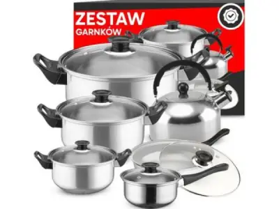 11 Delige pannenset RVS met deksels – kavel bij XL Auctions