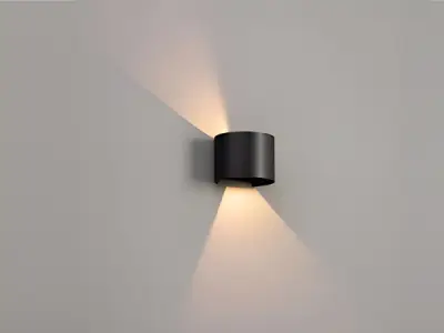 4x 12W LED zwart Wandlamp rond duo licht verstelbaar waterdicht – kavel bij XL Auctions