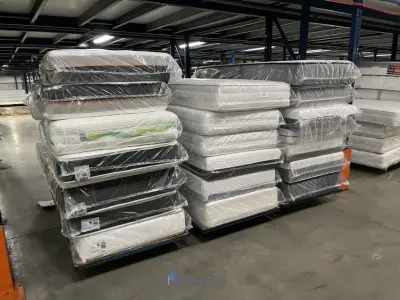 Wegens faillissement AQUINOS BEDDING BELGIUM BV - Matrassen, bedonderdelen, pocketveren, enz te Huls – veiling bij VH Auctions