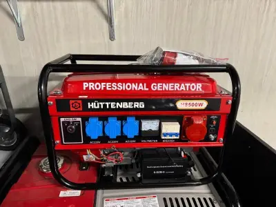 Hüttenberg H8500 key- en trekstart benzine generator – kavel bij ProVeiling