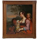 Anoniem, zigeunermoeder met kinderen, kopie naar ets van Cornelis Visscher (1629-1658), doek 19e eeuw, 109x97 cm in een klassieke lijst, buitenmaat… – kavel bij Veilinghuis Derksen