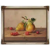 Blaise Vanyi – Stilleven van kersen en peren aan tak, paneel 24x30 cm – kavel bij Veilinghuis Derksen