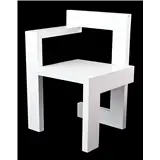 Gerrit Rietveld – Witgelakteeiken stoel, naar een ontwerp van Gerrit Rietveld voor de Haagse Steltman juweliers in 1963 met idem modelnaam, 70 cm h… – kavel bij Veilinghuis Derksen