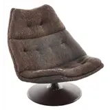 Geoffrey Harcourt – Bruin gestoffeerde fauteuil op metalen trompetvoet, ontwerp Geoffrey Harcourt uitvoering Artifort, 'F500'-serie en gemerkt onde… – kavel bij Veilinghuis Derksen