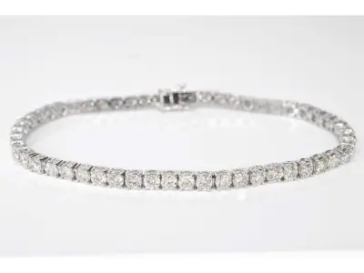 Witgouden tennisarmband met 8.00 carat diamant – kavel bij Onlineveilingmeester