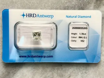 Diamant - 1.78 carat echte diamant (gecertificeerd) – kavel bij Onlineveilingmeester