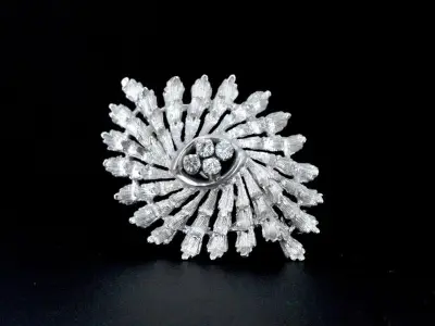 Gouden broche met diamanten – kavel bij Onlineveilingmeester