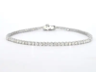 Witgouden tennisarmband met diamanten 3.00 carat – kavel bij Onlineveilingmeester