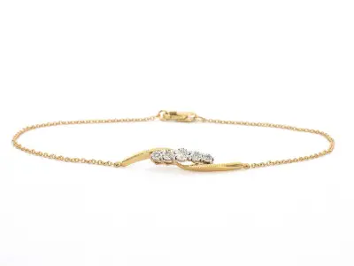 Gouden armband met diamanten in een rij gezet – kavel bij Onlineveilingmeester