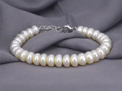 Parel armband met echte parels en een zilveren sluiting - juwelierskwaliteit – kavel bij Onlineveilingmeester