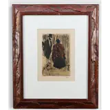 naar Edgar Degas, Ludovique Halévy s'adressant á Madamme Cardinal, reproductie naar de originele monotypie, met signatuurstempel – kavel bij Medusa Auctioneers