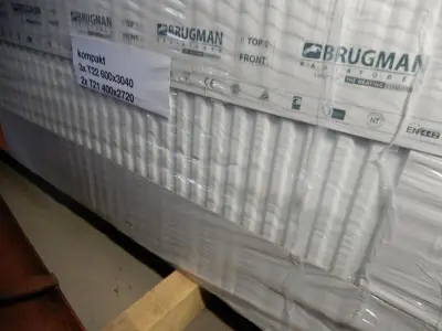 Paneelradiator, Brugman, Compact, wit, T22 600x3040 – kavel bij Onlineveilingmeester, Assen