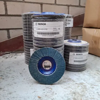 7x 10 stuks Lamellenschijf Bosch, 125x22,23mm | 60 – kavel bij Onlineveilingmeester, Winsum