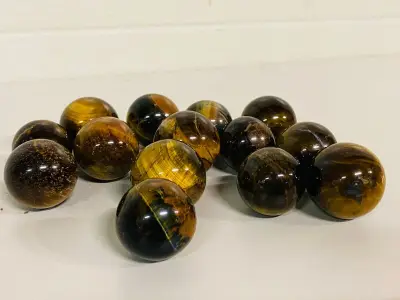 Ca. 14x Tijgeroog / Valkenoog bolletjes – kavel bij Onlineveilingmeester, Gramsbergen