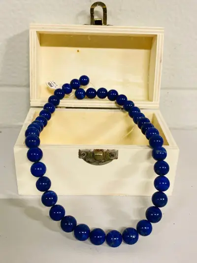 Lapis Lazuli kogels 10-11mm streng – kavel bij Onlineveilingmeester, Gramsbergen