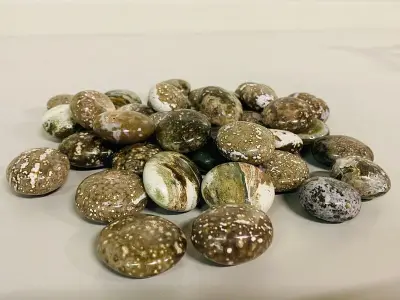 Ca. 36x Oceaanjaspis handsteen, S – kavel bij Onlineveilingmeester, Gramsbergen