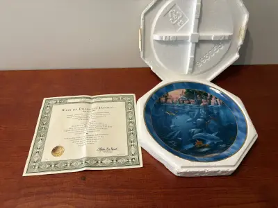 Wandbord "The Franklin Mint" met certificaat Dolfijn – kavel bij GSD Auctions, Zoeterwoude