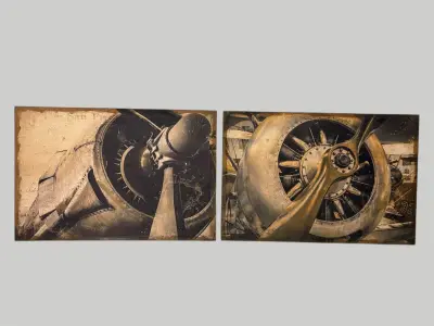 Vliegtuig schilderij modern in lijst – kavel bij GSD Auctions, Zoeterwoude