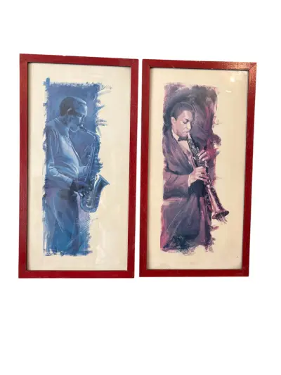Schilderij van 2 jazz muziekanten – kavel bij GSD Auctions, Zoeterwoude