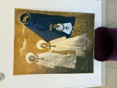 Grote Aquarel schildrij gesignaleerd religie – kavel bij GSD Auctions, Zoeterwoude