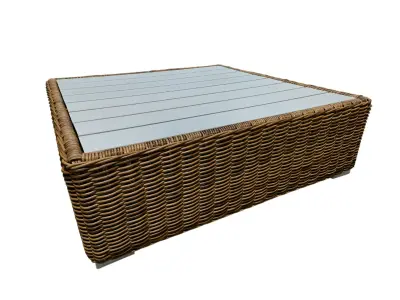 Long island footstool 100x100 goldrush wicker – kavel bij GSD Auctions, Zoeterwoude