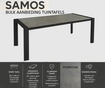 Partij 6st. Tuintafel Samos ceramic stone- zware uitvoering! – kavel bij GSD Auctions, Zoeterwoude