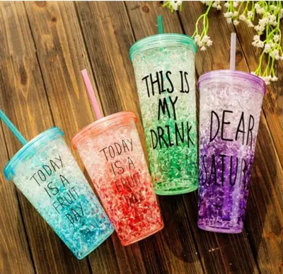 4 Stuks Drink cups today is a fruit day 2 groen 2 roze – kavel bij GSD Auctions, Zoeterwoude