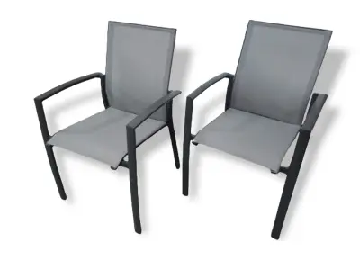 Set van 2 empire armstoelen charcoal stapelbaar, met schoonheidsfoutjes – kavel bij GSD Auctions, Zoeterwoude