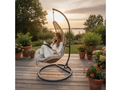 Hamilton Bay Hangstoel EGG, KD-FOLDABLE taupe frame, Taupe – kavel bij GSD Auctions, Zoeterwoude