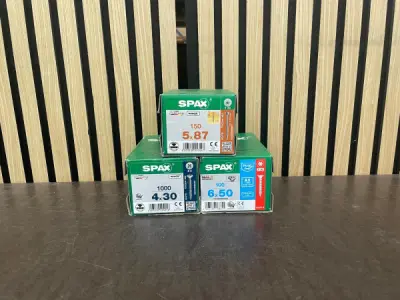 Partij SPAX Schroeven – 1.250 stuks – 4x30, 5x87 & 6x50 mm – kavel bij XL Auctions