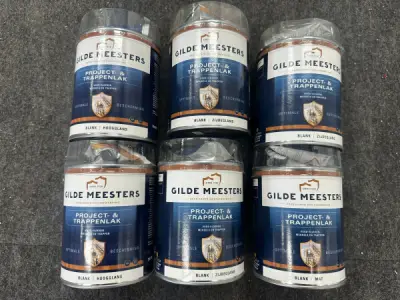 6x Gilde Meesters Project & Trappenlak blank zijdeglans – kavel bij XL Auctions