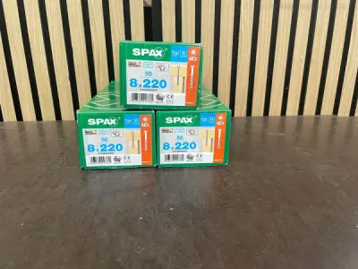 Partij SPAX Schroeven RVS A2 – 150 stuks – 8x220 mm – T40 – kavel bij XL Auctions