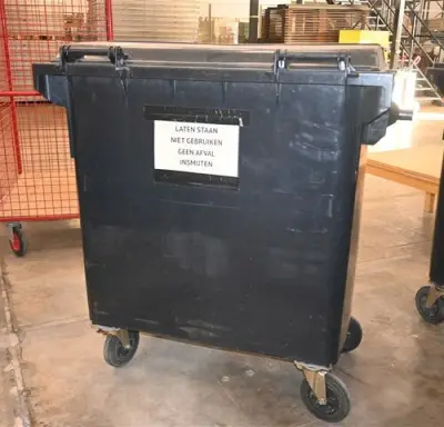 Kunststof afvalcontainer – kavel bij Belga Veilingen