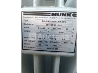 MUNK Gelijkrichter 3 X 400V – kavel bij Auctelia, Anderlecht