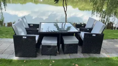 Diningset, Vonato, Modern Brown, zwart – kavel bij Onlineveilingmeester