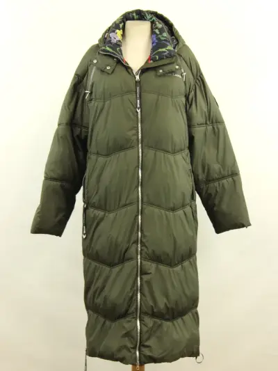 Christian Lacroix & Regatta - “Milhaud” lange gewatteerde wintermantel - dark khaki – kavel bij De Kringwinkel, Antwerpen