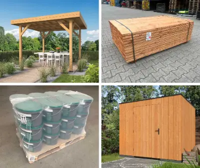 Tuinhuizen, kapschuren en houten bouwmaterialen – veiling bij Auctim