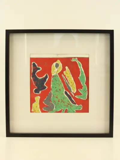 Abstracte ingelijste kunstprint – kavel bij De Kringwinkel, Antwerpen