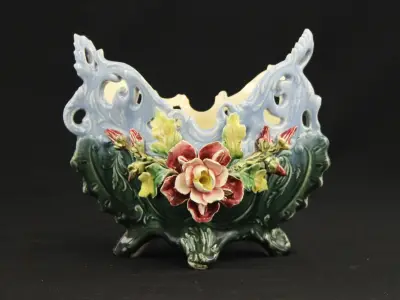 Decoratieve Italiaanse vintage bloempot met bloemenmotief – kavel bij De Kringwinkel, Antwerpen