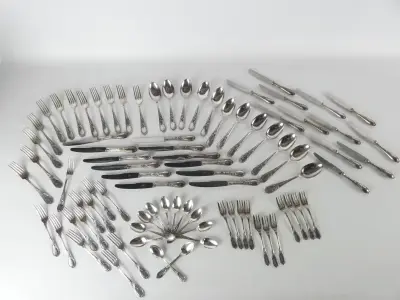 Vintage verzilverde bestekset "Silber 100" – kavel bij De Kringwinkel, Heverlee