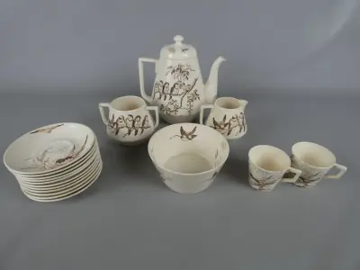 Vintage servies met vogelmotief van P. Regout Maastricht – kavel bij De Kringwinkel, Diest