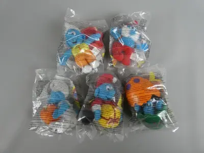 5 smurfen Happy meal figuren – kavel bij De Kringwinkel, Diest