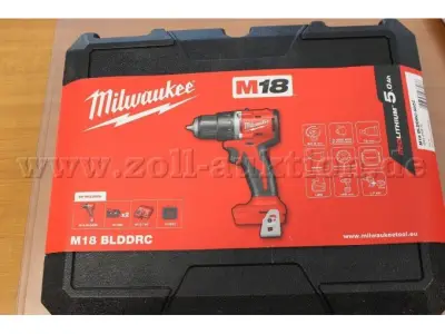 1 Akku-Bohrschrauber Milwaukee M18BLDDRC-502C mit Transportkoffer – kavel bij Zoll-Auktion, Aachen