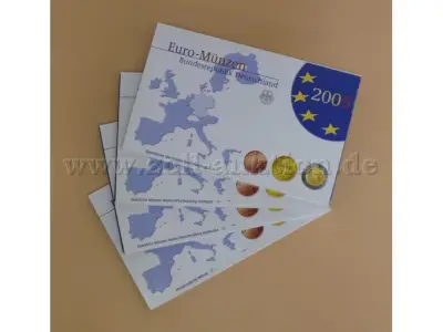 4 Euro Kursmünzensatz BRD 2005, von 4 Münzämter -DFGJ- komplett, Silberglanz – kavel bij Zoll-Auktion, Hof