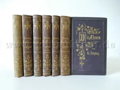 6 antiquarische Bände - Die Ahnen von Gustav Freytag, 1888 - 1891 – kavel bij Zoll-Auktion, Dresden
