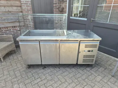 rvs koelwerkbank met glasopbouw – kavel bij Veilingwinnaar