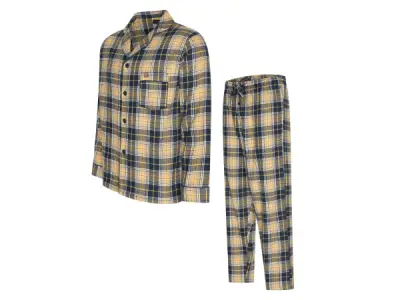 Cappuccino Italia Alba Pyjama Geel Geruit - XL – kavel bij XL Auctions