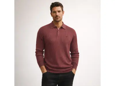 Cappuccino Italia Massa Knit Polo Burgundy - XL – kavel bij XL Auctions