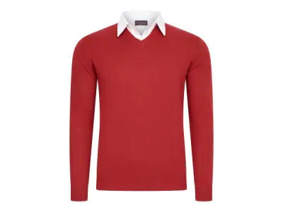 Cappuccino Italia Mock Pullover Rood - M – kavel bij XL Auctions