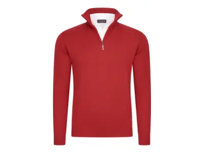 Cappuccino Italia Mock Zip Pullover Rood - M – kavel bij XL Auctions